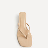 Stassie Nude Mule Heels