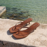 Stassie Tan Mule Heels