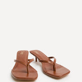 Stassie Tan Mule Heels