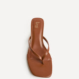 Stassie Tan Mule Heels