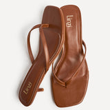 Stassie Tan Mule Heels