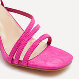 Status Pink Crossover Block Heeled Sandals