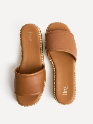 Stay Tan Flatform Mule Sandals
