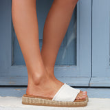Stay White Flatform Mule Sandals
