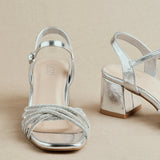 Strictly Wide Fit Silver Diamante Heels