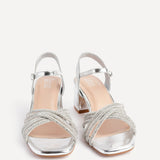 Strictly Wide Fit Silver Diamante Heels