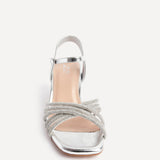 Strictly Wide Fit Silver Diamante Heels