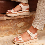 Stride Nude Flatform Sandals