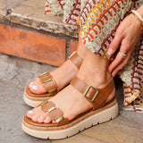 Stride Tan Flatform Sandals