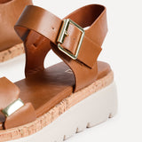 Stride Tan Flatform Sandals