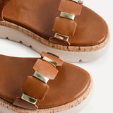 Stride Tan Flatform Sandals