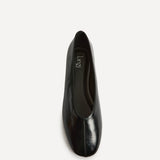 Structure Black Faux Leather Square Toe Ballet Flats