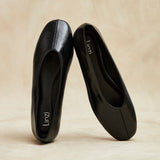 Structure Black Faux Leather Square Toe Ballet Flats
