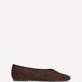 Structure Brown Faux Suede Square Toe Ballet Flats