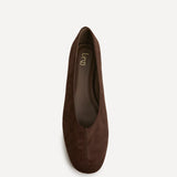 Structure Brown Faux Suede Square Toe Ballet Flats