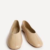 Structure Nude Faux Leather Square Toe Ballet Flats