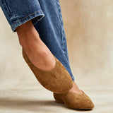 Structure Tan Faux Suede Square Toe Ballet Flats