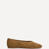 Structure Tan Faux Suede Square Toe Ballet Flats