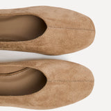 Structure Taupe Faux Suede Square Toe Ballet Flats