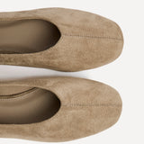 Structure Taupe Faux Suede Square Toe Ballet Flats