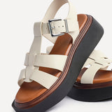 Subtract Nude Gladiator Flatform Sandals