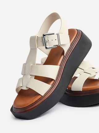 Subtract Nude Gladiator Flatform Sandals