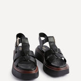 Subtract Black Gladiator Flatform Sandals