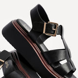 Subtract Black Gladiator Flatform Sandals