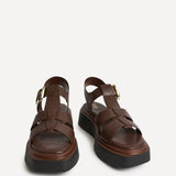 Subtract Brown Gladiator Flatform Sandals