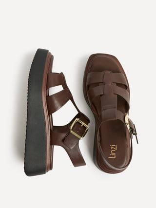 Subtract Brown Gladiator Flatform Sandals