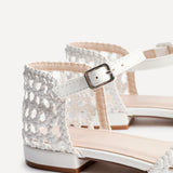 Suki White Woven Sandals