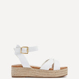 Sultry White Cork Flatform Sandals