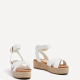 Sultry White Cork Flatform Sandals