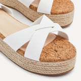 Sultry White Cork Flatform Sandals