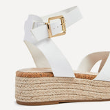 Sultry White Cork Flatform Sandals