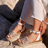 Sundown Beige Espadrille Flatform Sandals