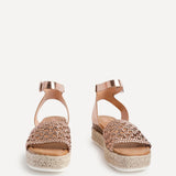 Sundown Rose Gold Espadrille Flatform Sandals