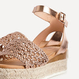 Sundown Rose Gold Espadrille Flatform Sandals