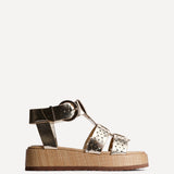 Sunkissed Gold Gladiator Flatform Sandals