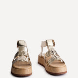 Sunkissed Gold Gladiator Flatform Sandals