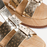Sunkissed Gold Gladiator Flatform Sandals