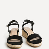 Sunrise Black Espadrille Flatform Sandals