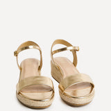Sunrise Gold Espadrille Flatform Sandals