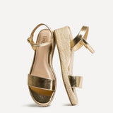 Sunrise Gold Espadrille Flatform Sandals