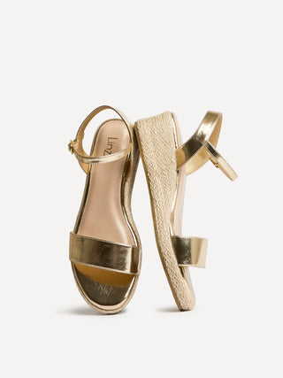 Sunrise Gold Espadrille Flatform Sandals