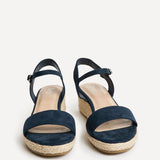 Sunrise Navy Espadrille Flatform Sandals