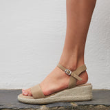 Sunrise Taupe Espadrille Flatform Sandals