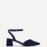 Suzy Wide Fit Navy Faux Suede Court Heels