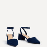 Suzy Wide Fit Navy Faux Suede Court Heels