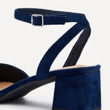 Suzy Wide Fit Navy Faux Suede Court Heels